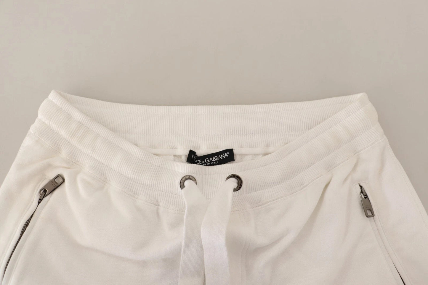 Dolce & Gabbana witte katoenen joggingbroek met logo patch