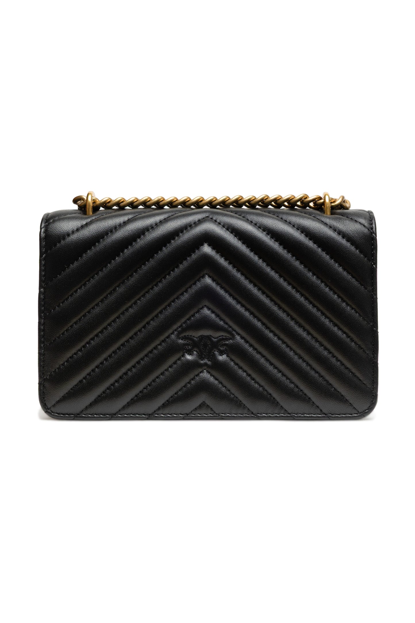 PINKO Zwarte leren Love One Mini schoudertas