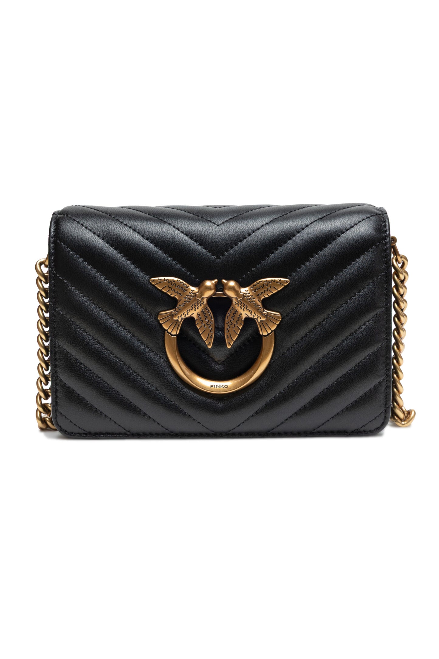 Mini sac à bandoulière Love Click en cuir noir de PINKO