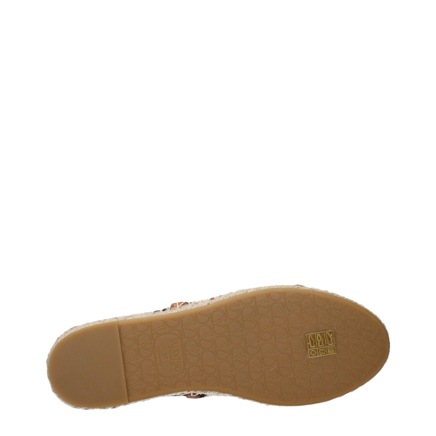 Sandales-nu-pieds en raffia beige Valentino Garavani