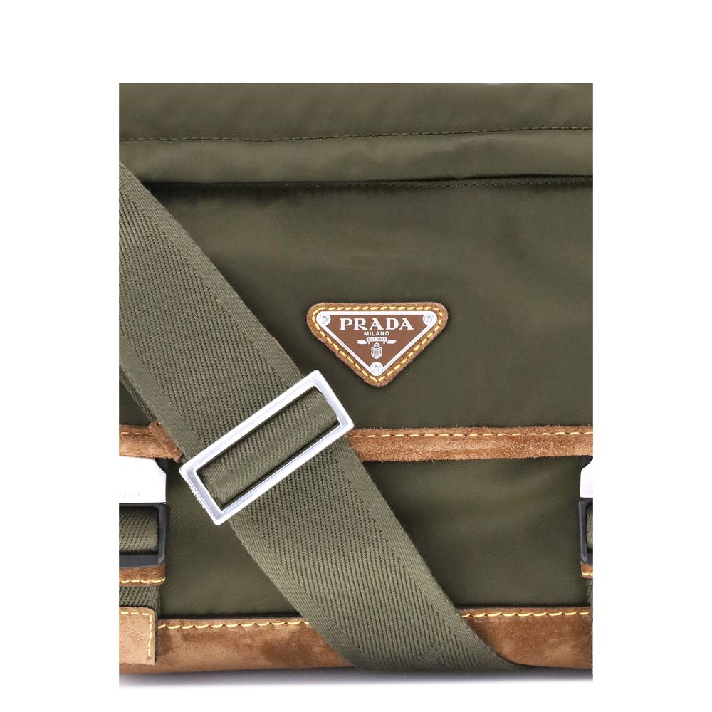 Prada Re-Nylon en lederen middelgrote schoudertas