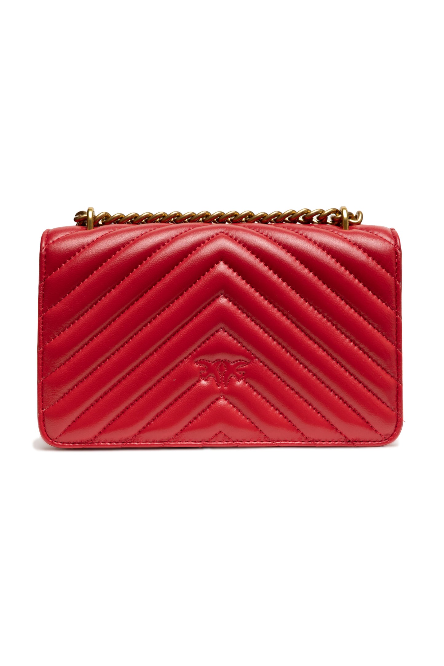 PINKO Sac à main mini porté épaule Love One en cuir rouge