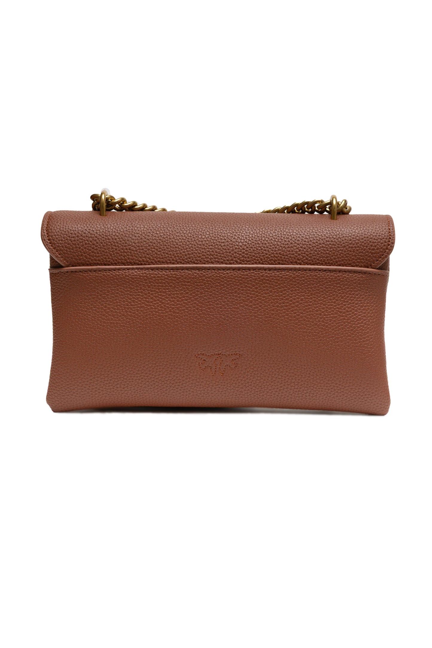 PINKO Bruine leren Love Boucle Riga schoudertas
