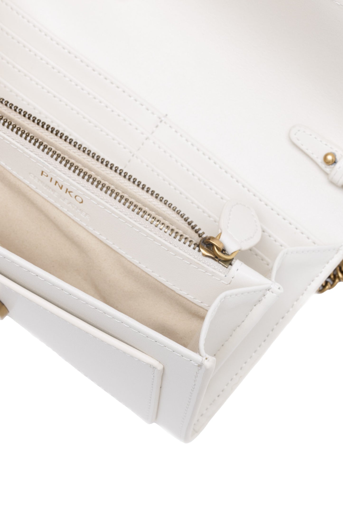 Mini sac One Simply Love en cuir blanc de PINKO