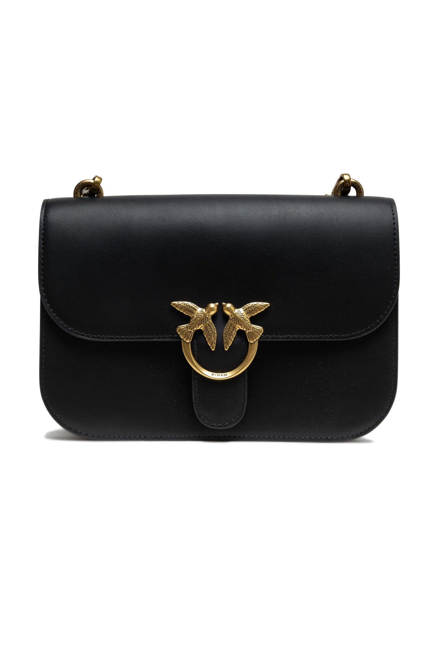 PINKO Zwarte Lederen Love Bell Classic Schoudertas