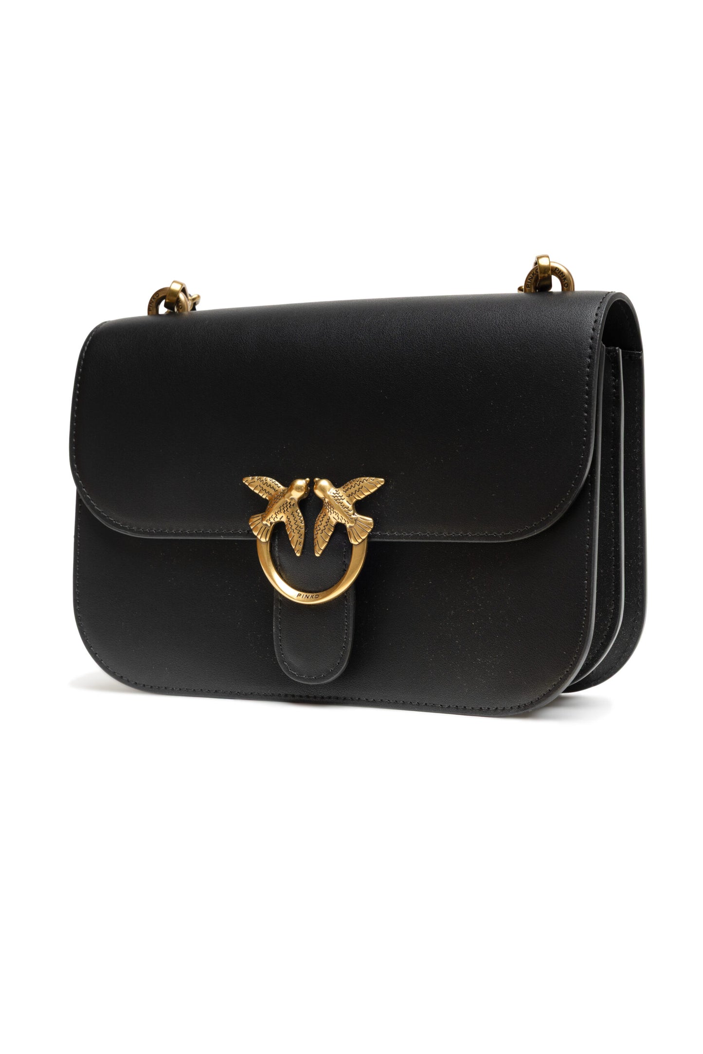PINKO Zwarte Lederen Love Bell Classic Schoudertas