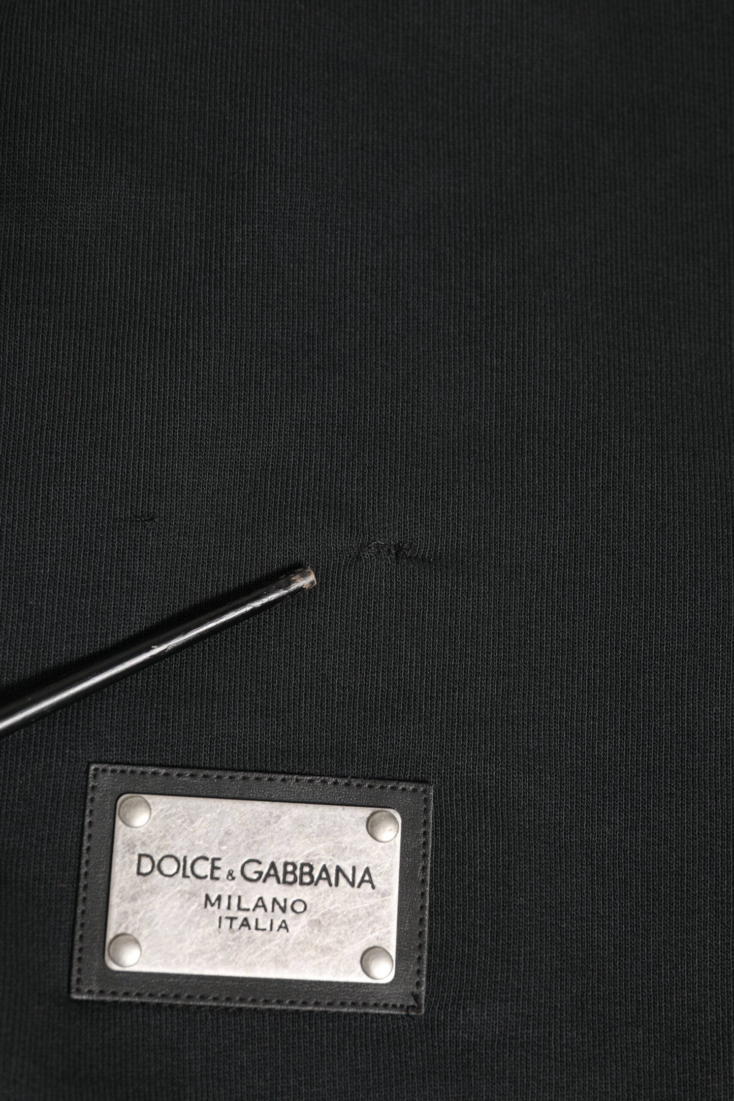 Sweat à capuche homme Dolce & Gabbana noir avec logo et fermeture éclair intégrale