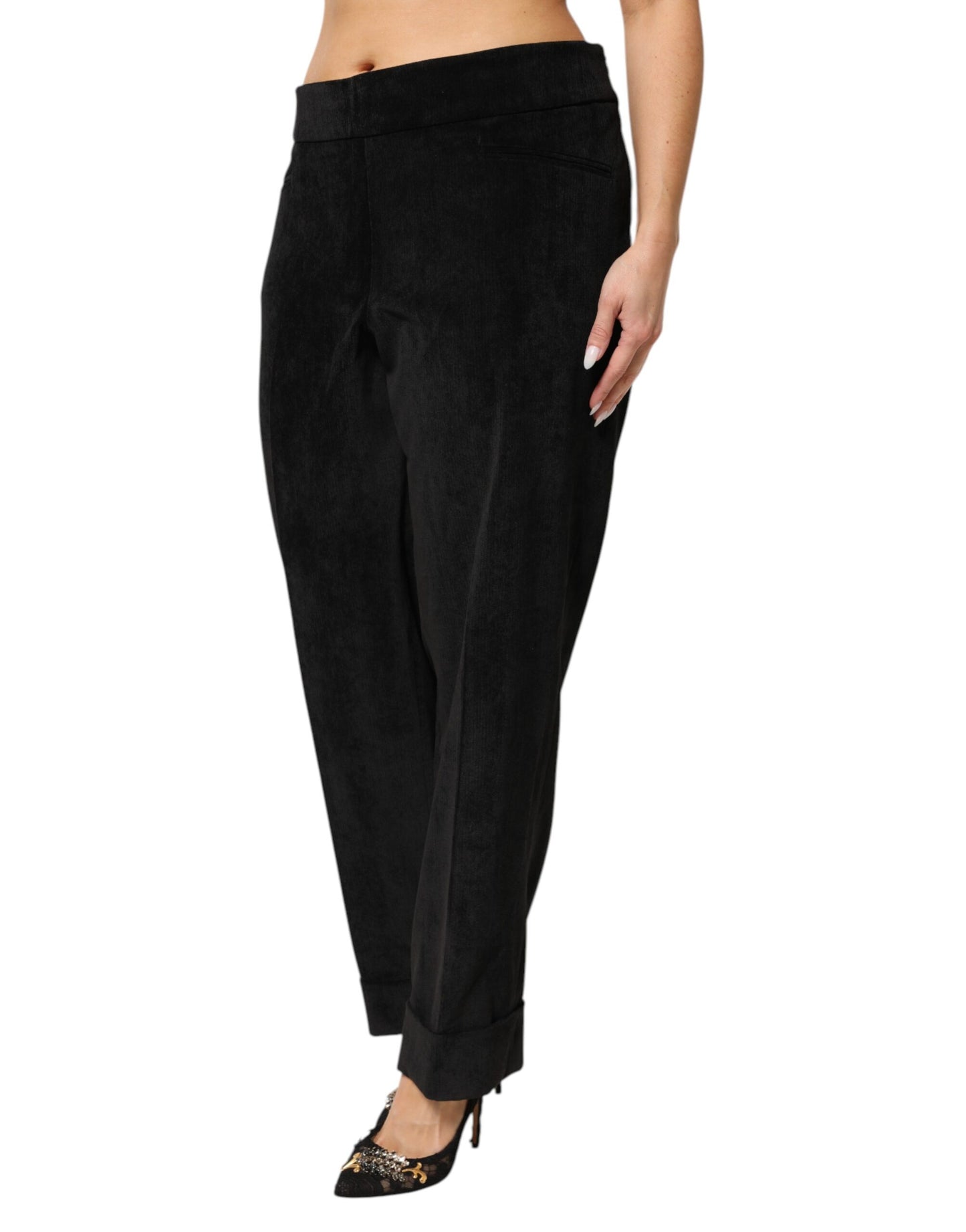 Pantalon-jupette droit noir taille haute de BENCIVENGA
