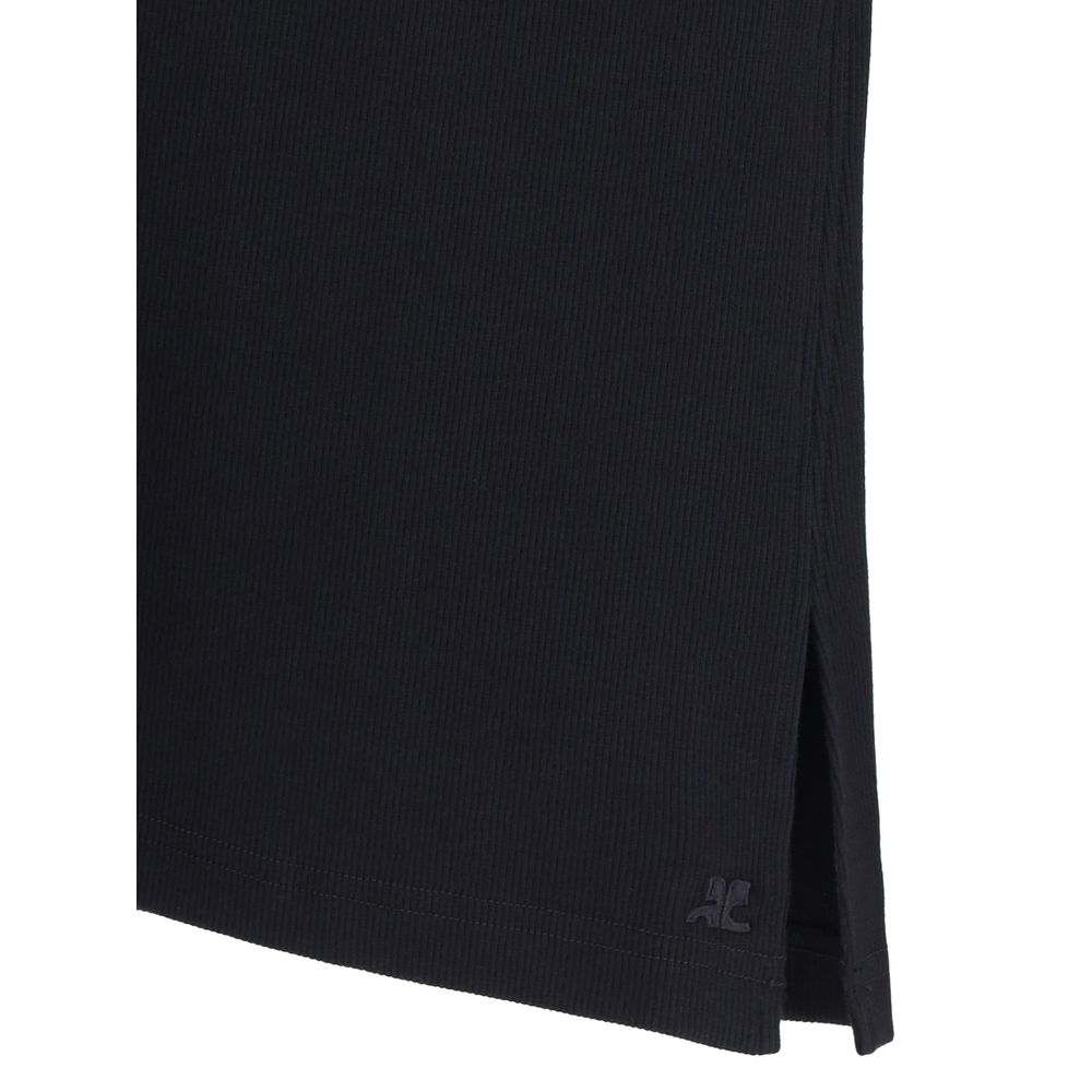 Top en coton transversal Courrèges des années 90