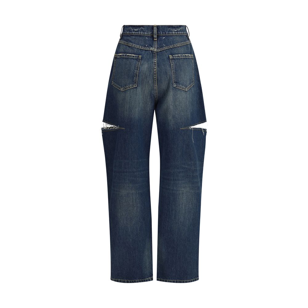Jean en jean Margiela avec détail découpé