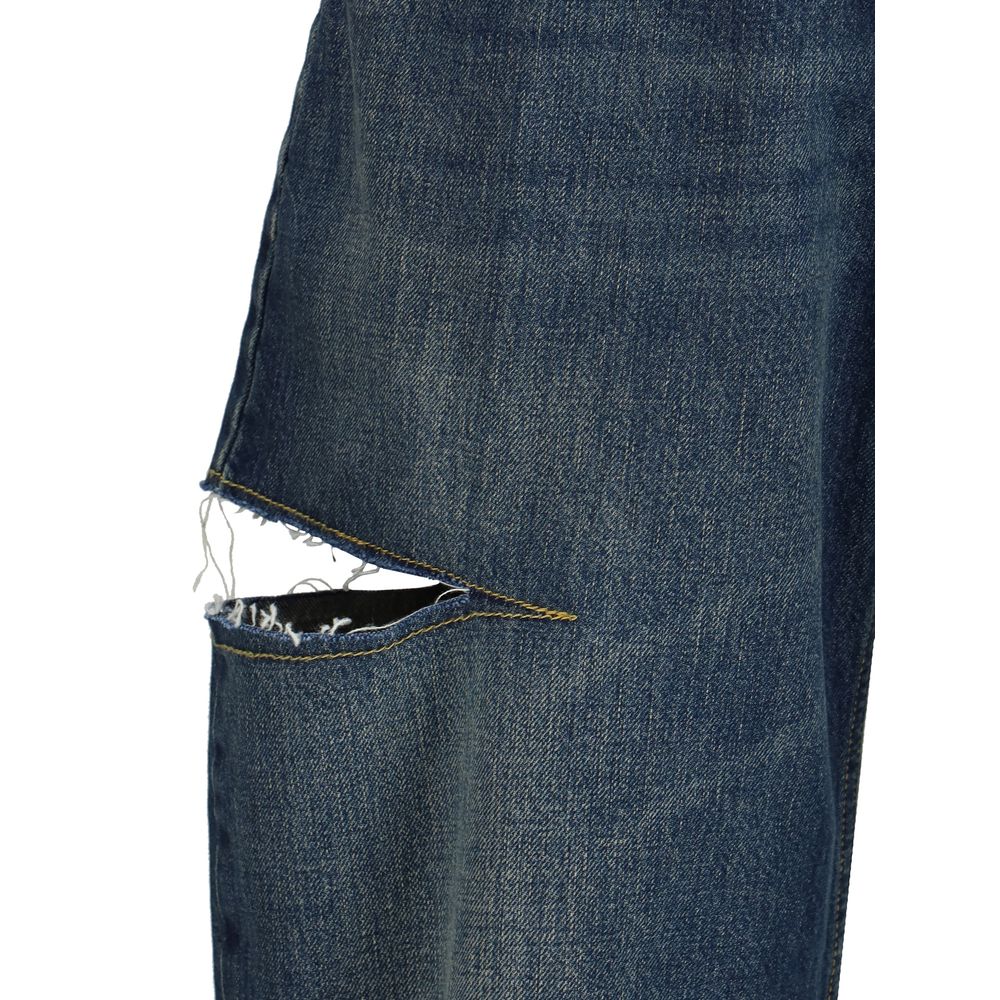 Jean en jean Margiela avec détail découpé