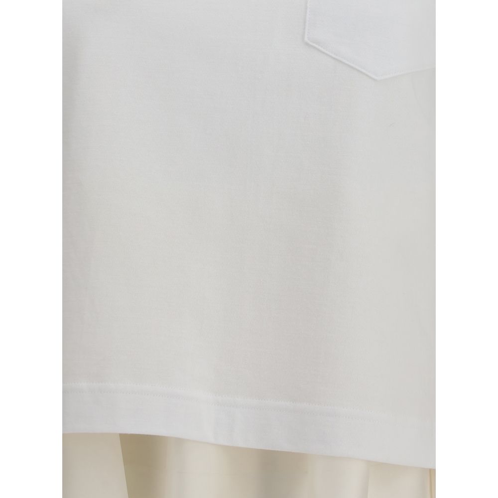 Sacai Jersey T-shirt met polyester details