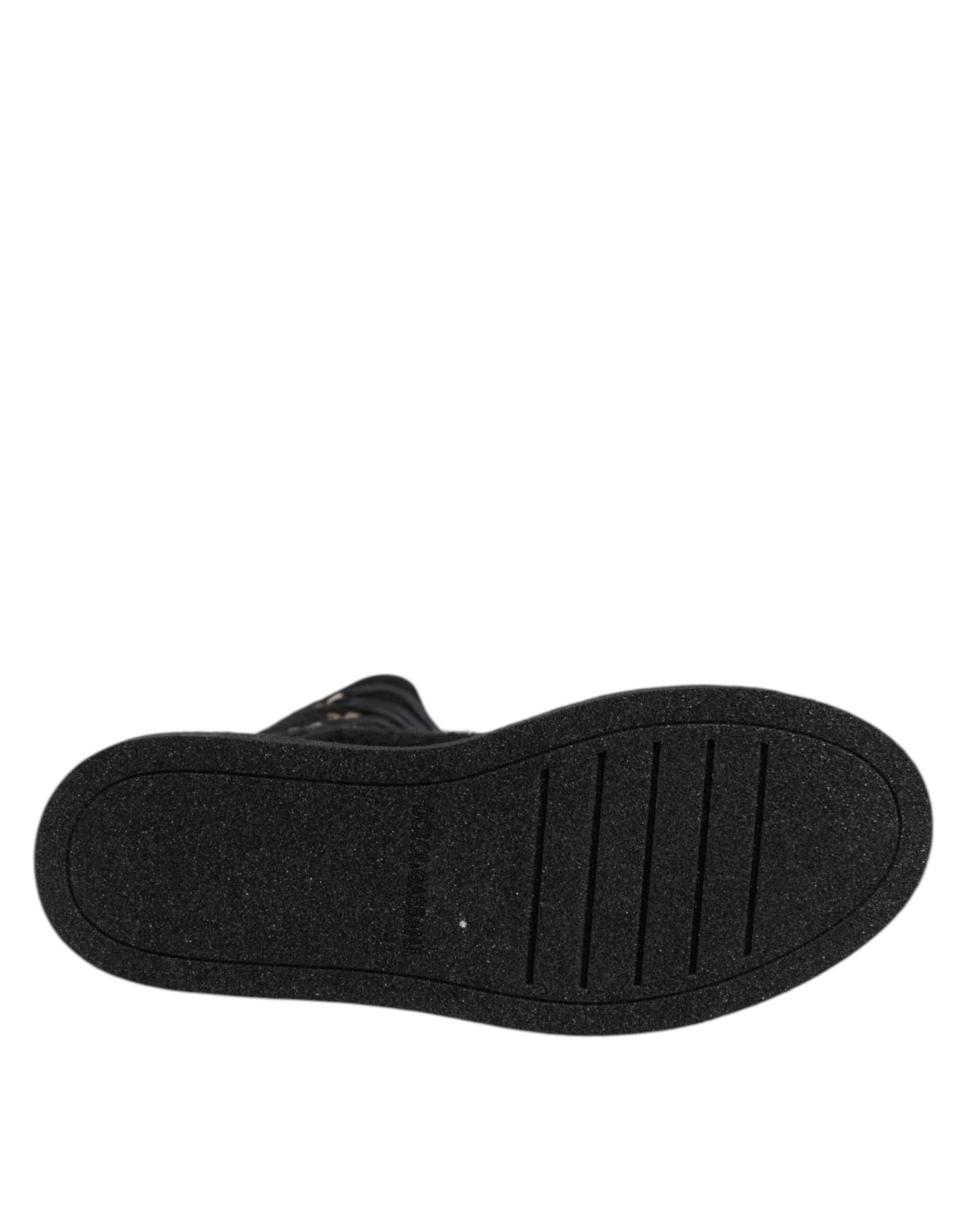 Bottines mi-mollet en daim et laine d'alpaga noire Dolce & Gabbana