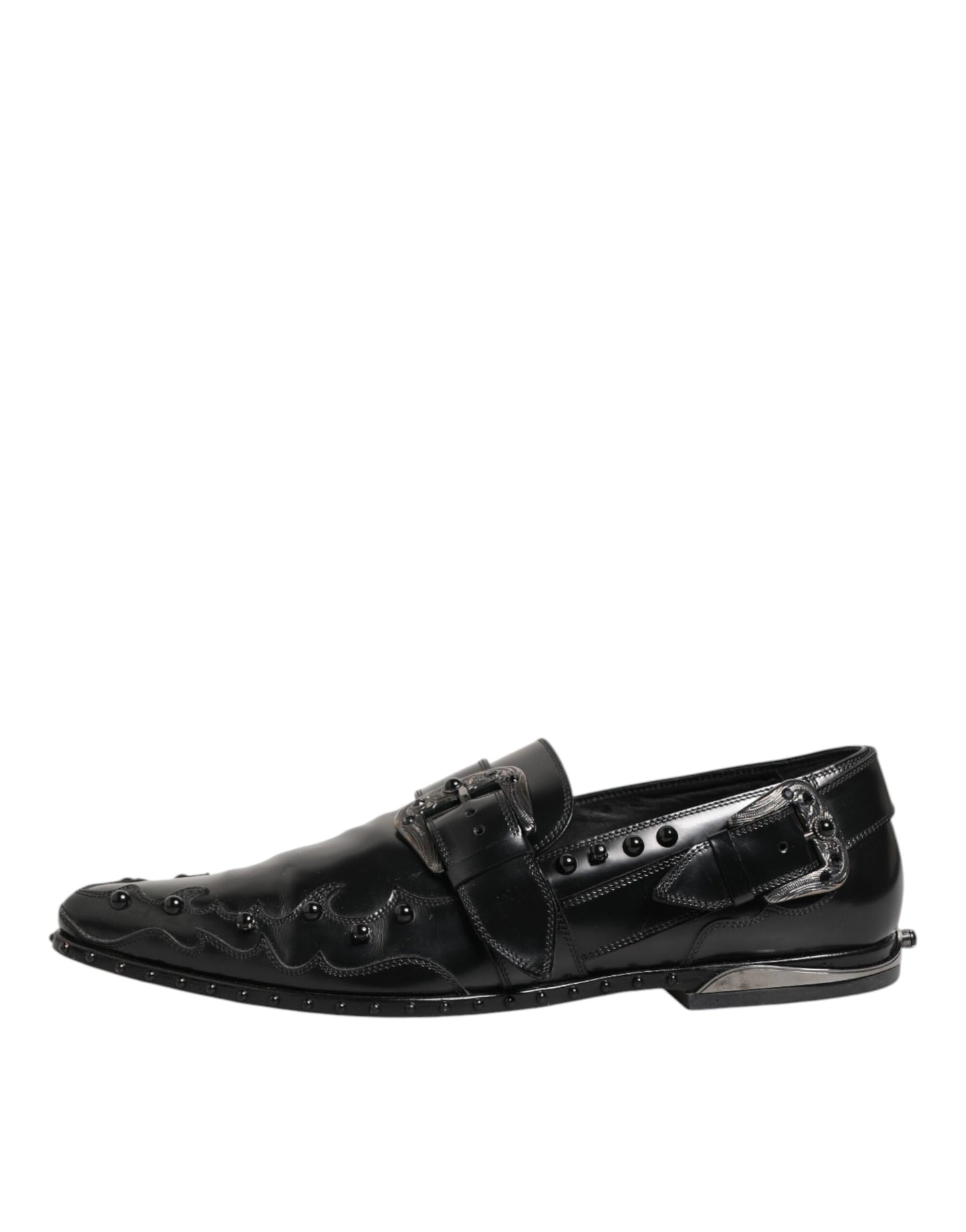 Dolce & Gabbana Zwarte Versierde Jurk Monk Strap Schoenen
