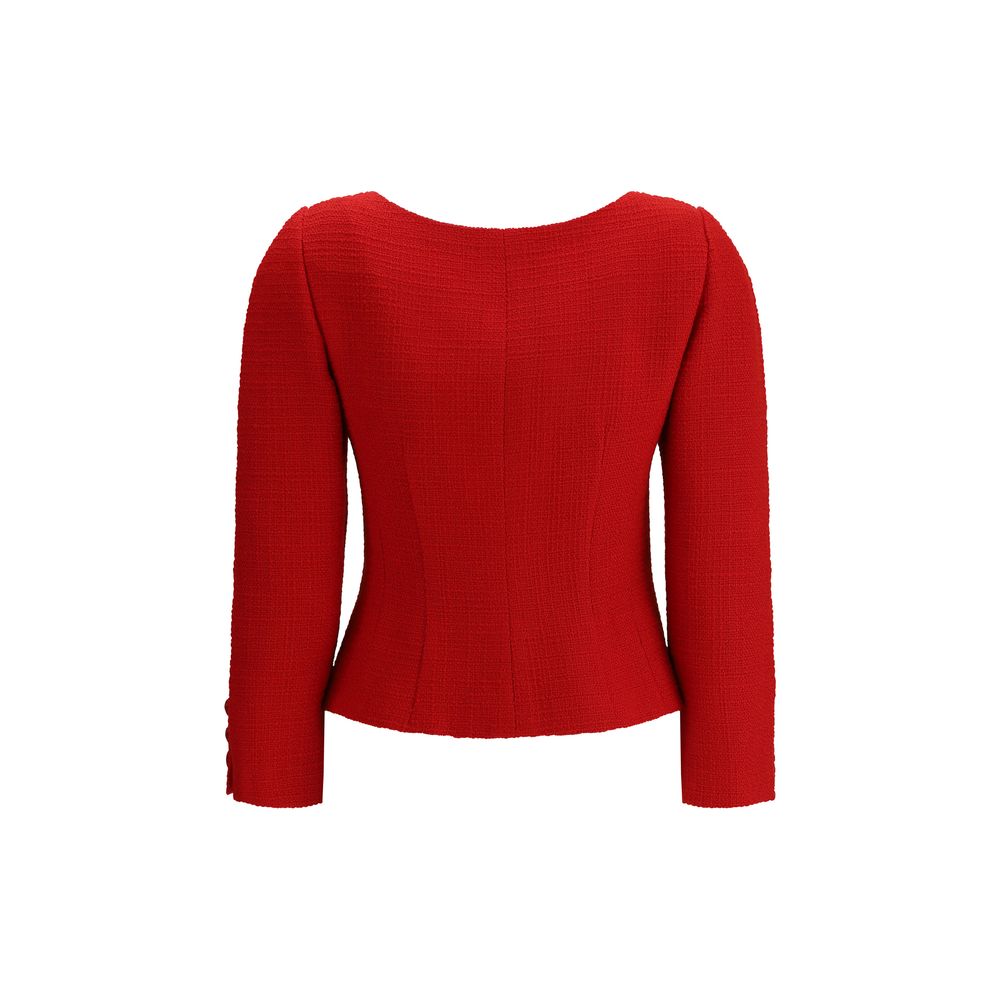 Veste courte Valentino en tweed de laine uni
