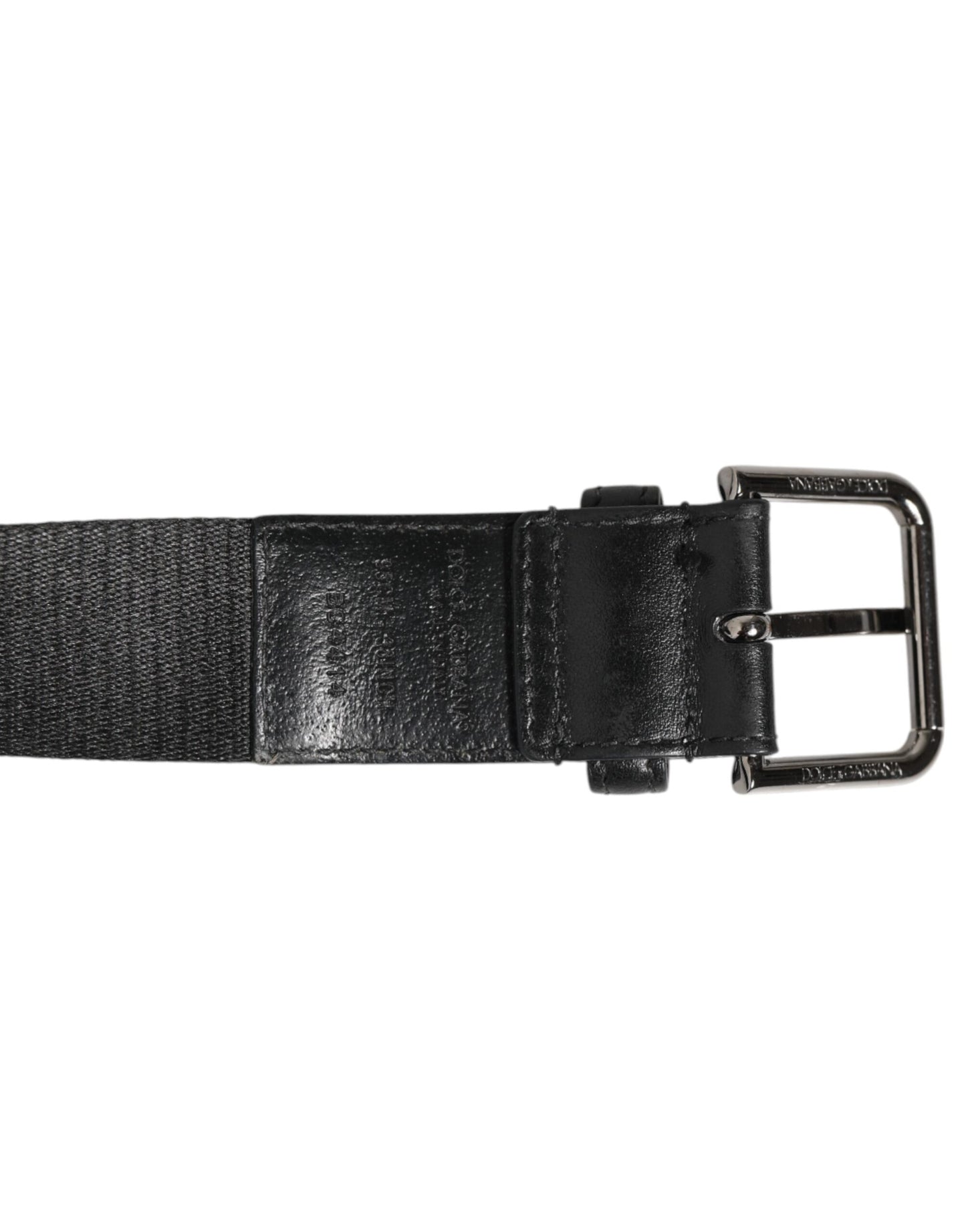 Ceinture à boucle en métal avec logo imprimé noir et blanc Dolce & Gabbana