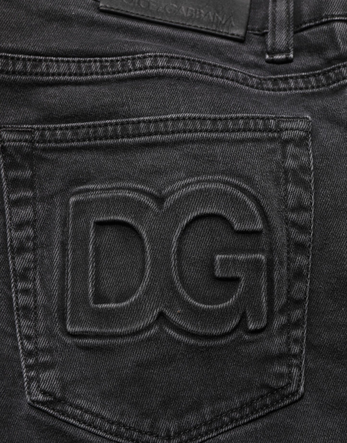 Jean-pantalon en jean extensible en coton gris foncé de Dolce & Gabbana