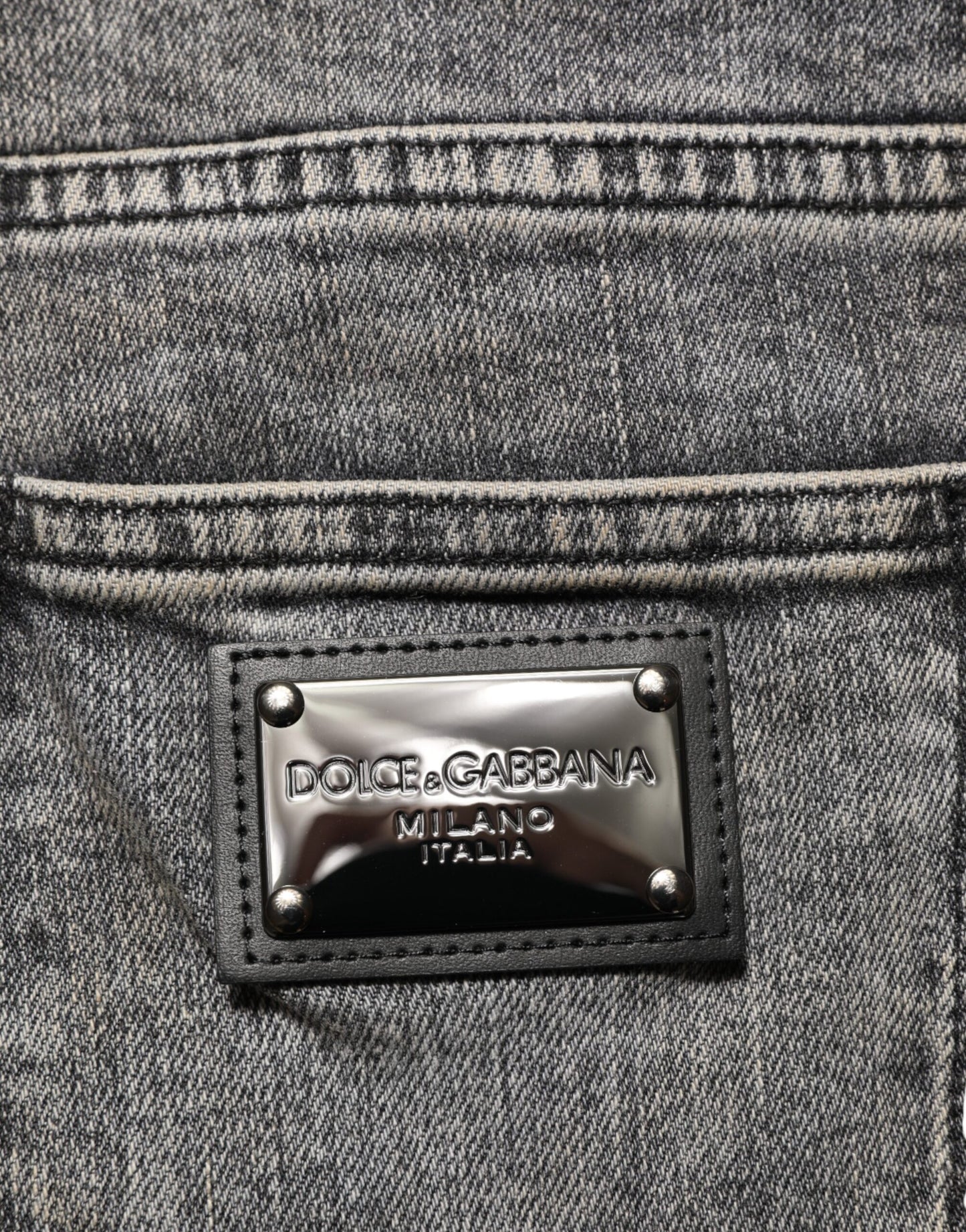 Jeans en coton stretch gris slim fit pour homme de Dolce & Gabbana