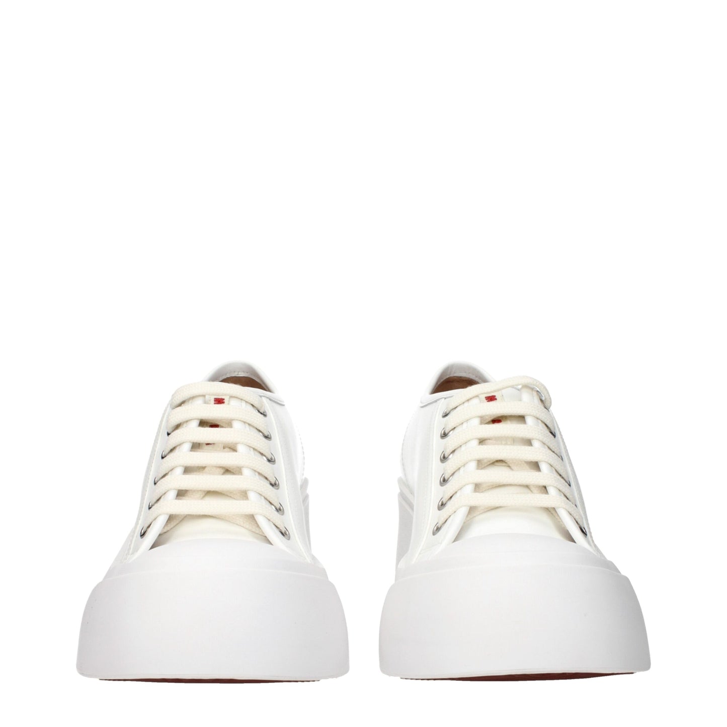 Sneakers à plateforme en cuir blanc de Marni
