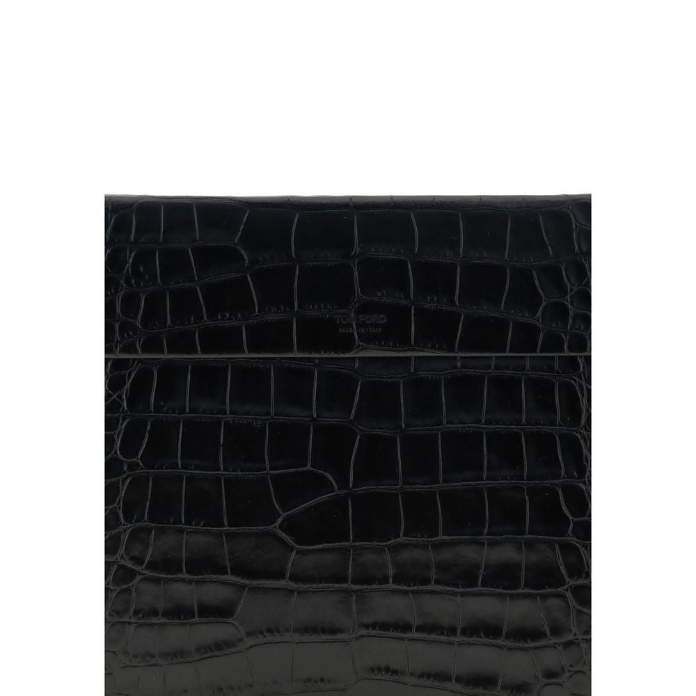 Pochette en cuir à imprimé crocodile de Tom Ford