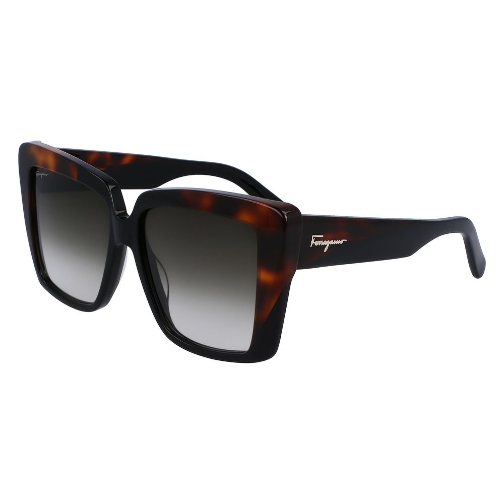 Lunettes de soleil Ferragamo en acétate noir