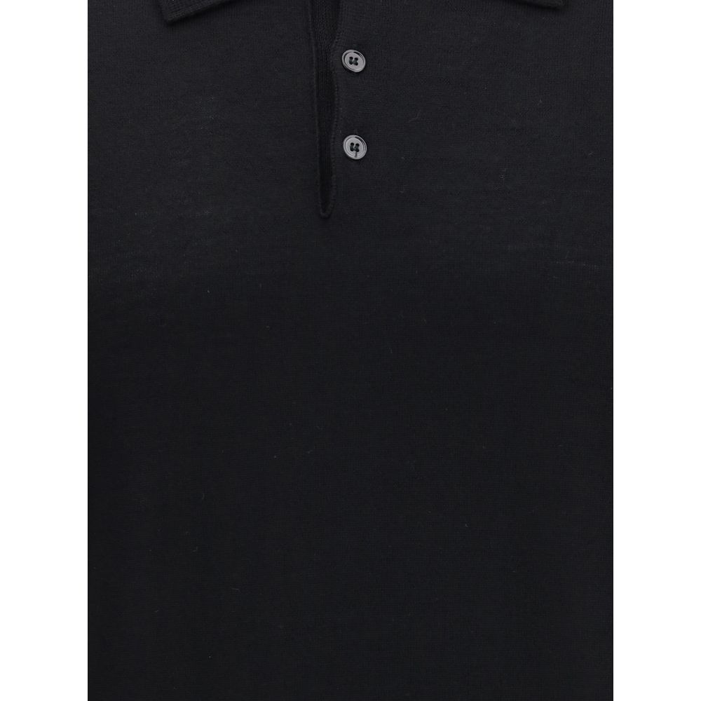 Cruna gebreid poloshirt met lange mouwen