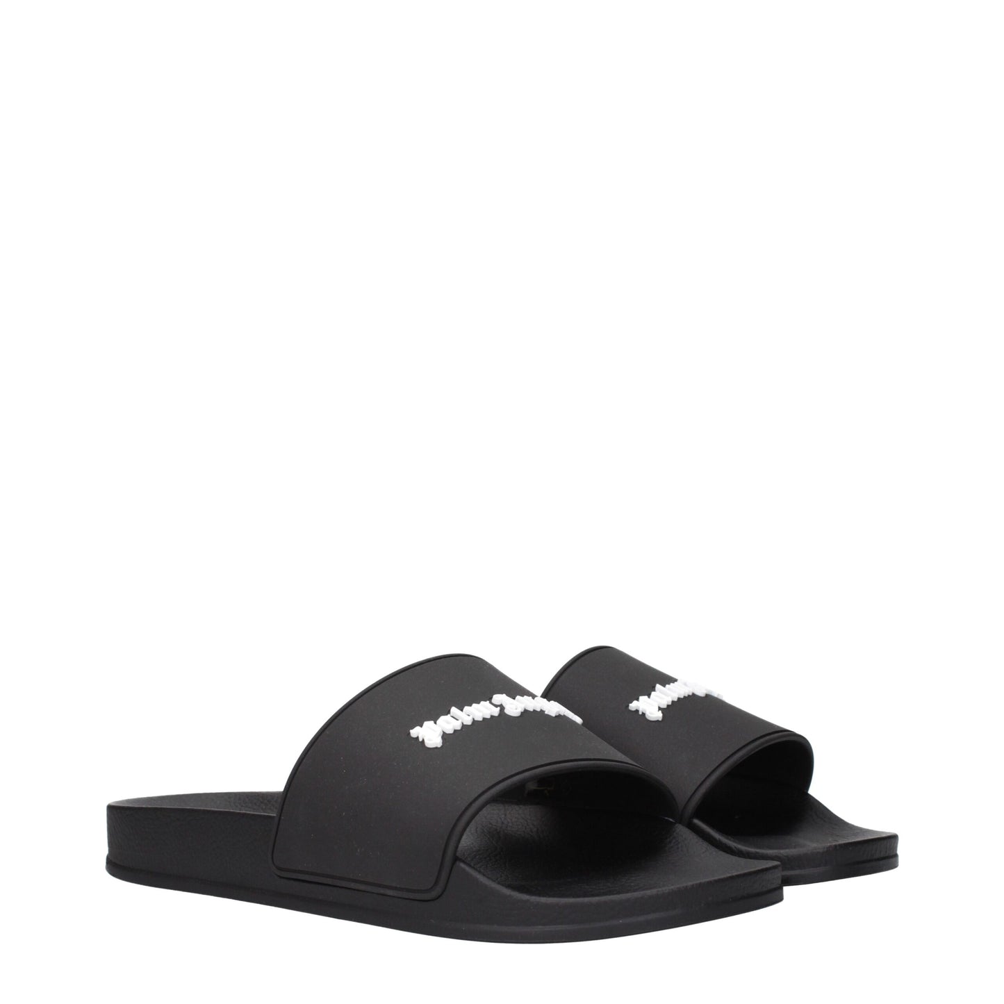 Sandales-chaussons en coton noir Palm Angels
