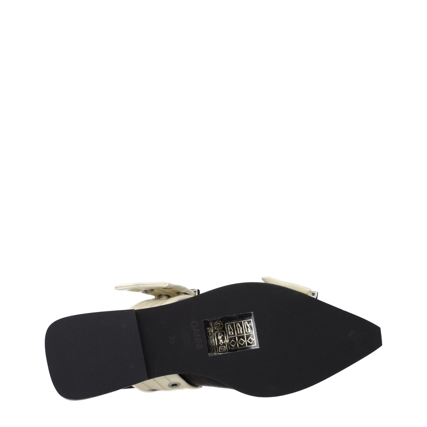 Sandales plates en polyéthylène noir de Ganni