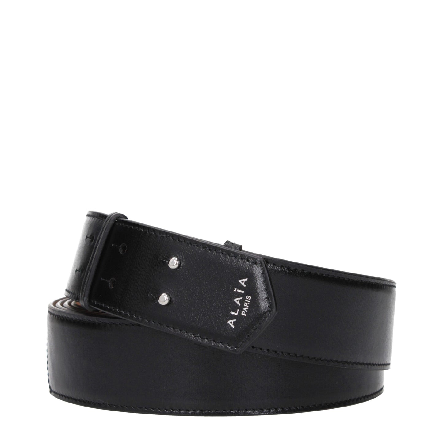 Ceintures régulières en cuir noir Alaïa