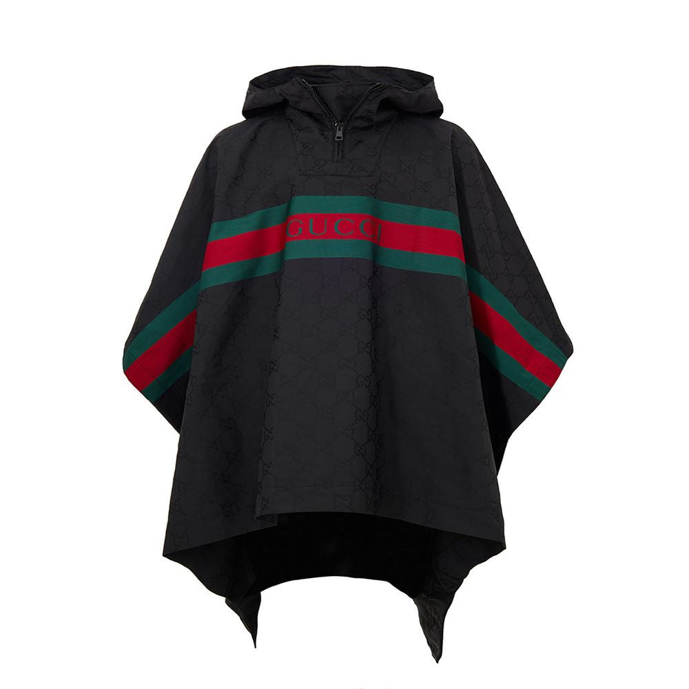 Manteau-pluie en polyester noir Gucci