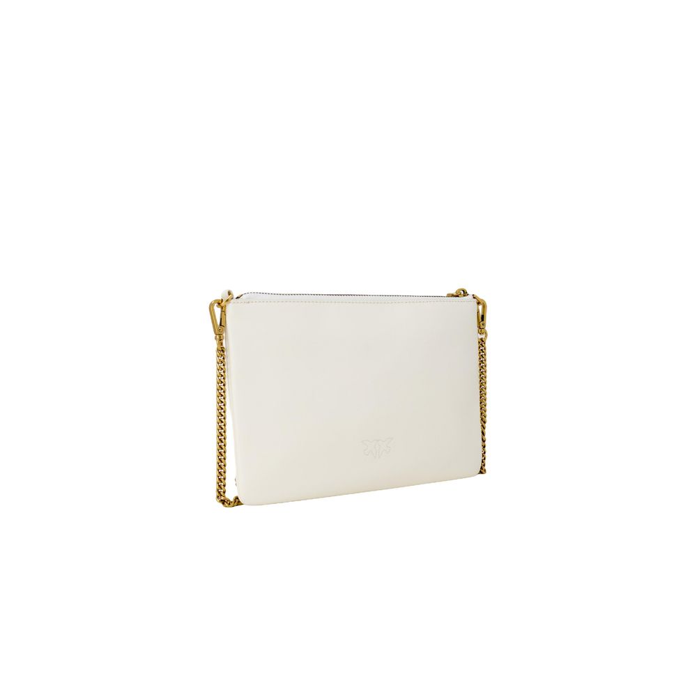 PINKO Sac à main à rabat en cuir crème