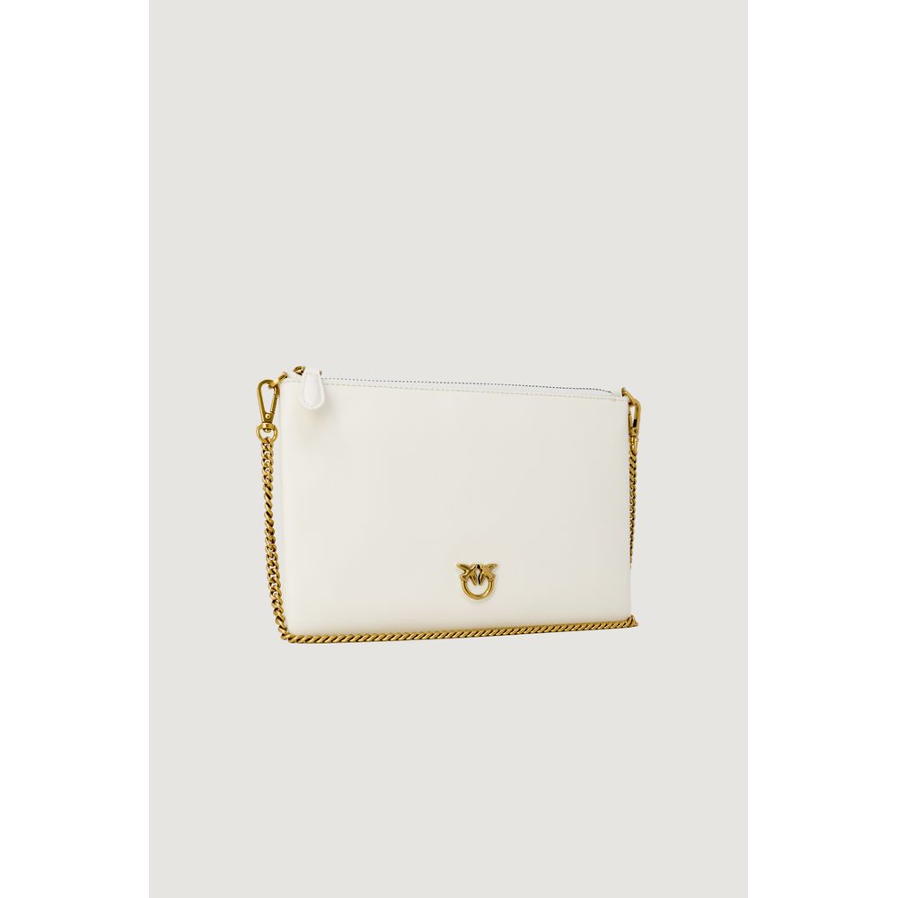 PINKO Sac à main à rabat en cuir crème