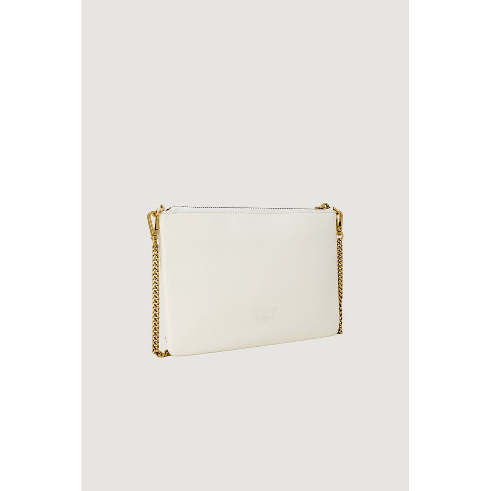 PINKO Sac à main à rabat en cuir crème