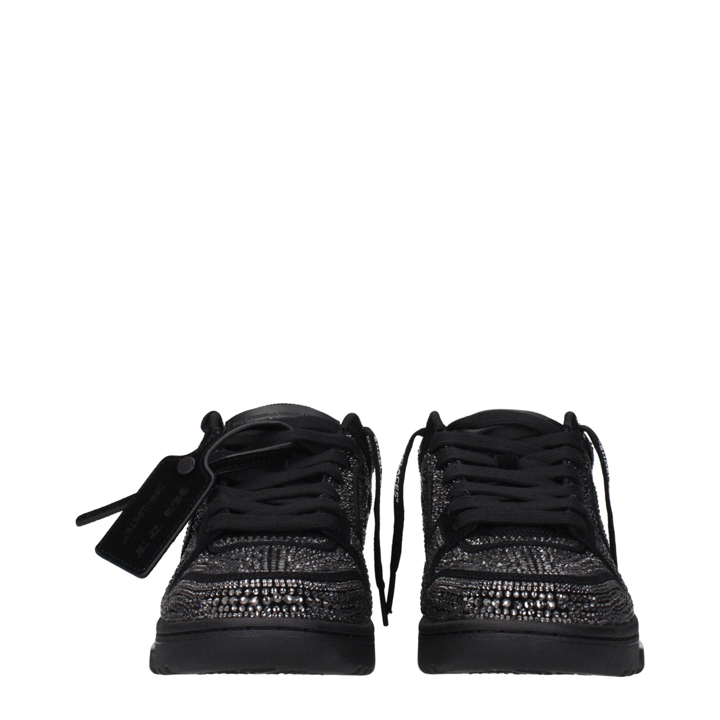 Sneakers en cuir noir et blanc cassé