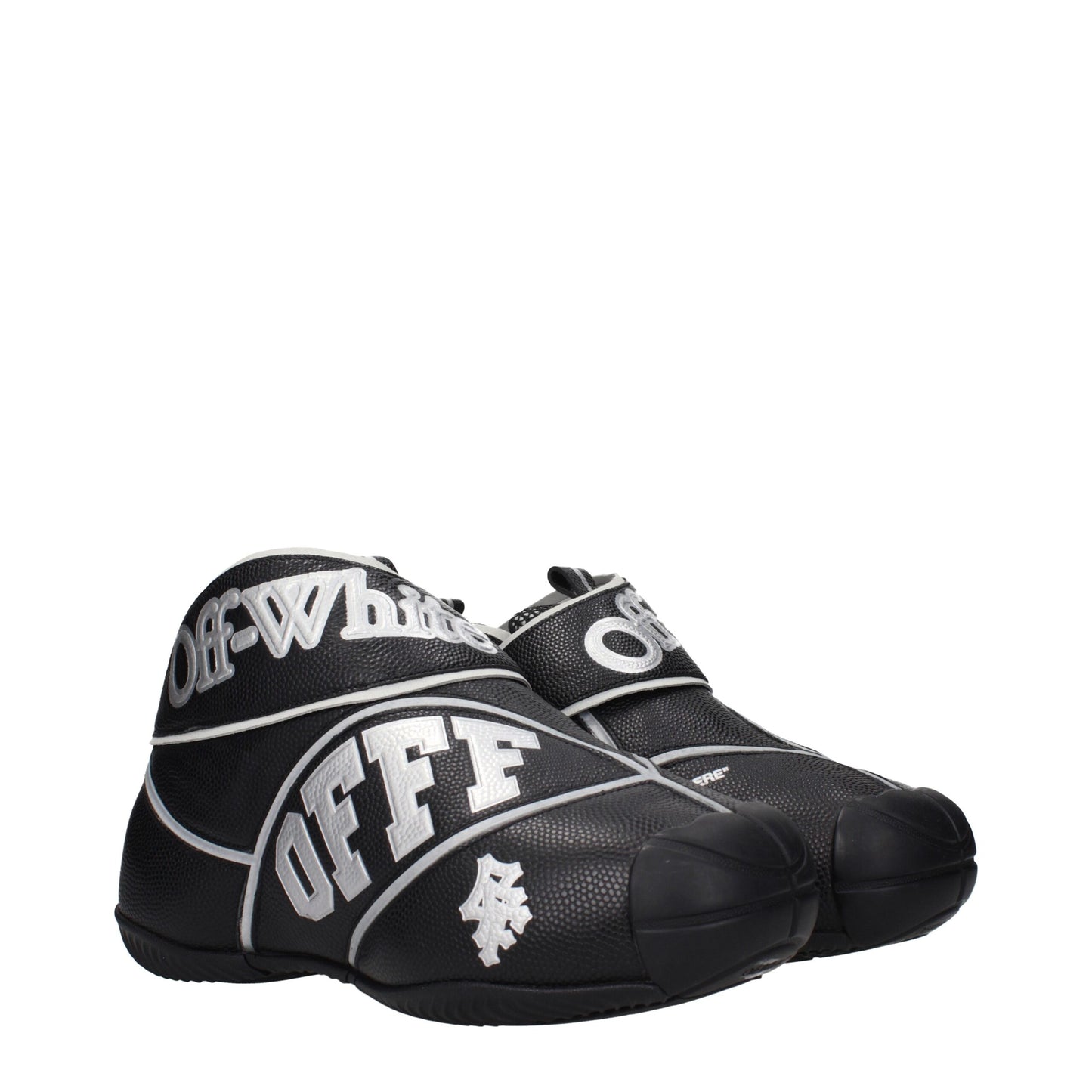 Off-White leren high tops in het zwart