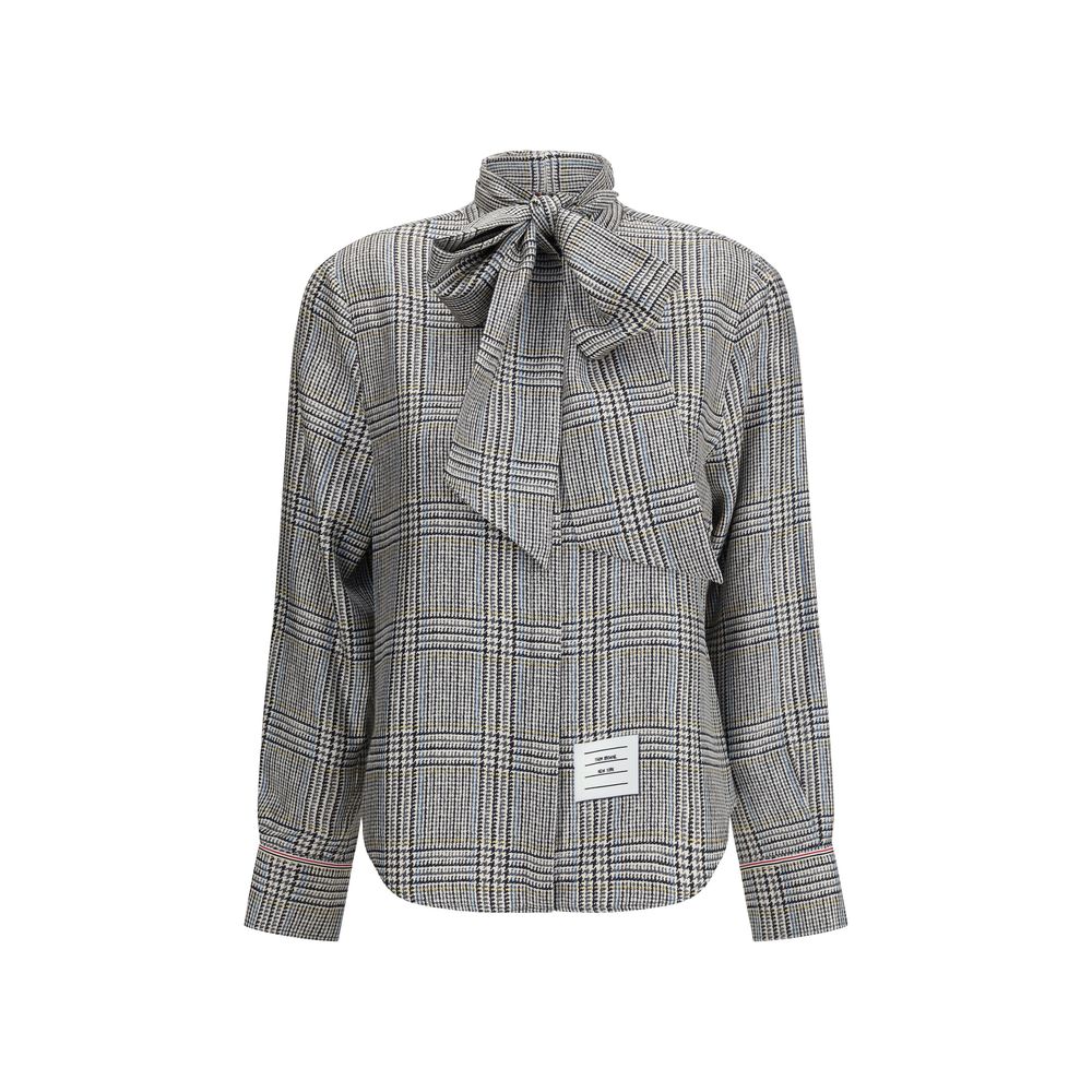 Chemise en twill de soie et tweed de chasse Thom Browne