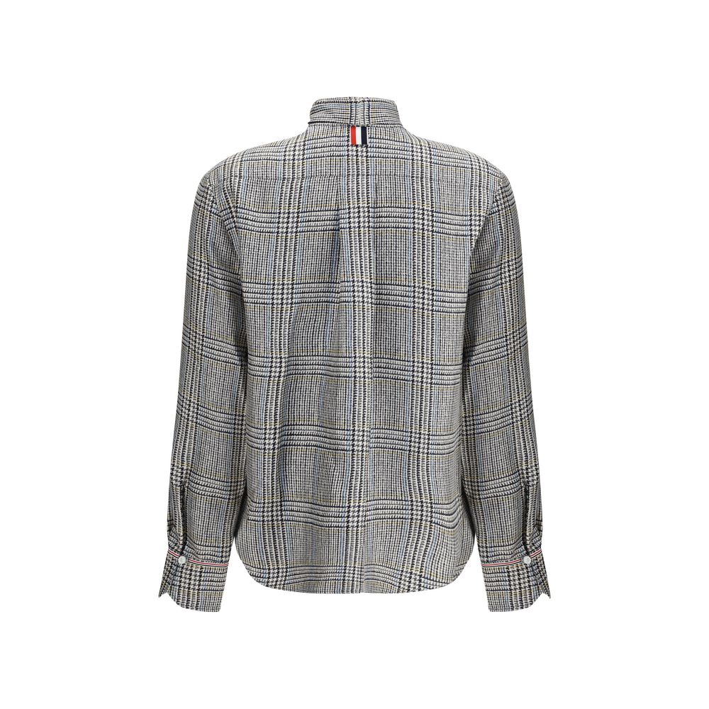 Chemise en twill de soie et tweed de chasse Thom Browne