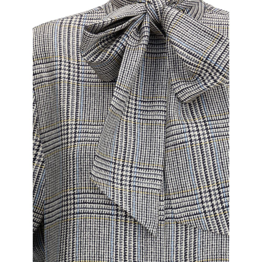Chemise en twill de soie et tweed de chasse Thom Browne