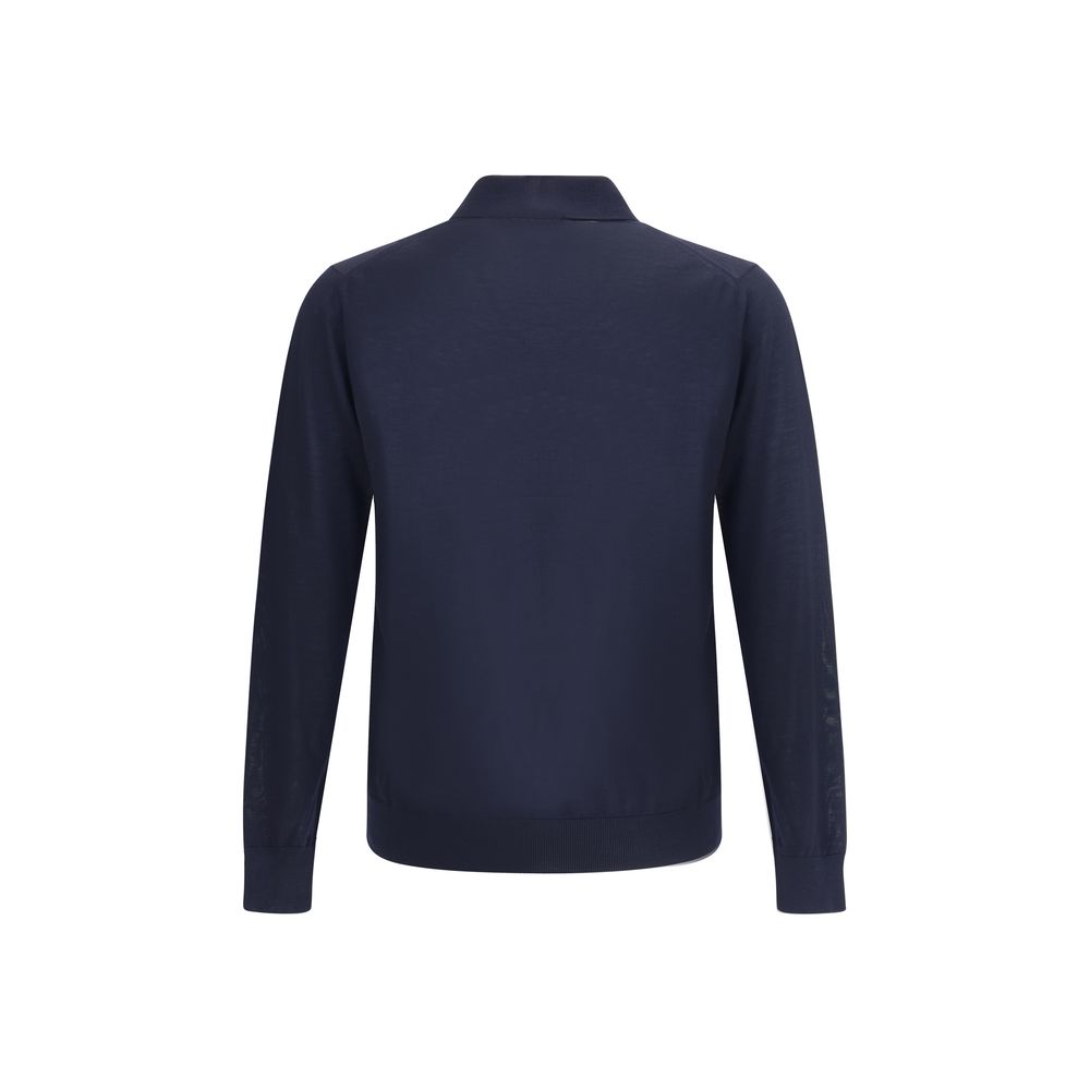 Pull en laine à col polo Prada