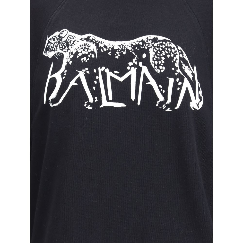 Balmain sweatshirt met luipaardprint en hoge hals