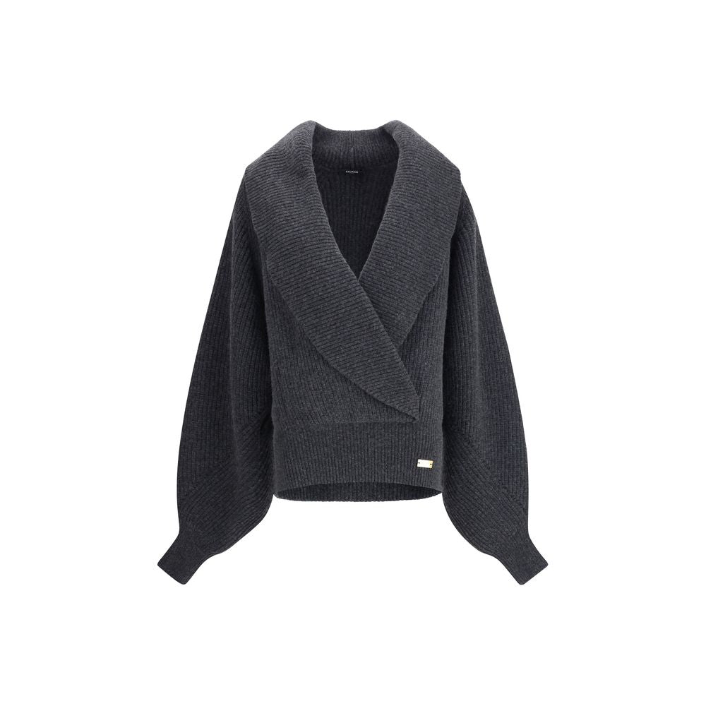 Pull oversize à effet enveloppant de Balmain