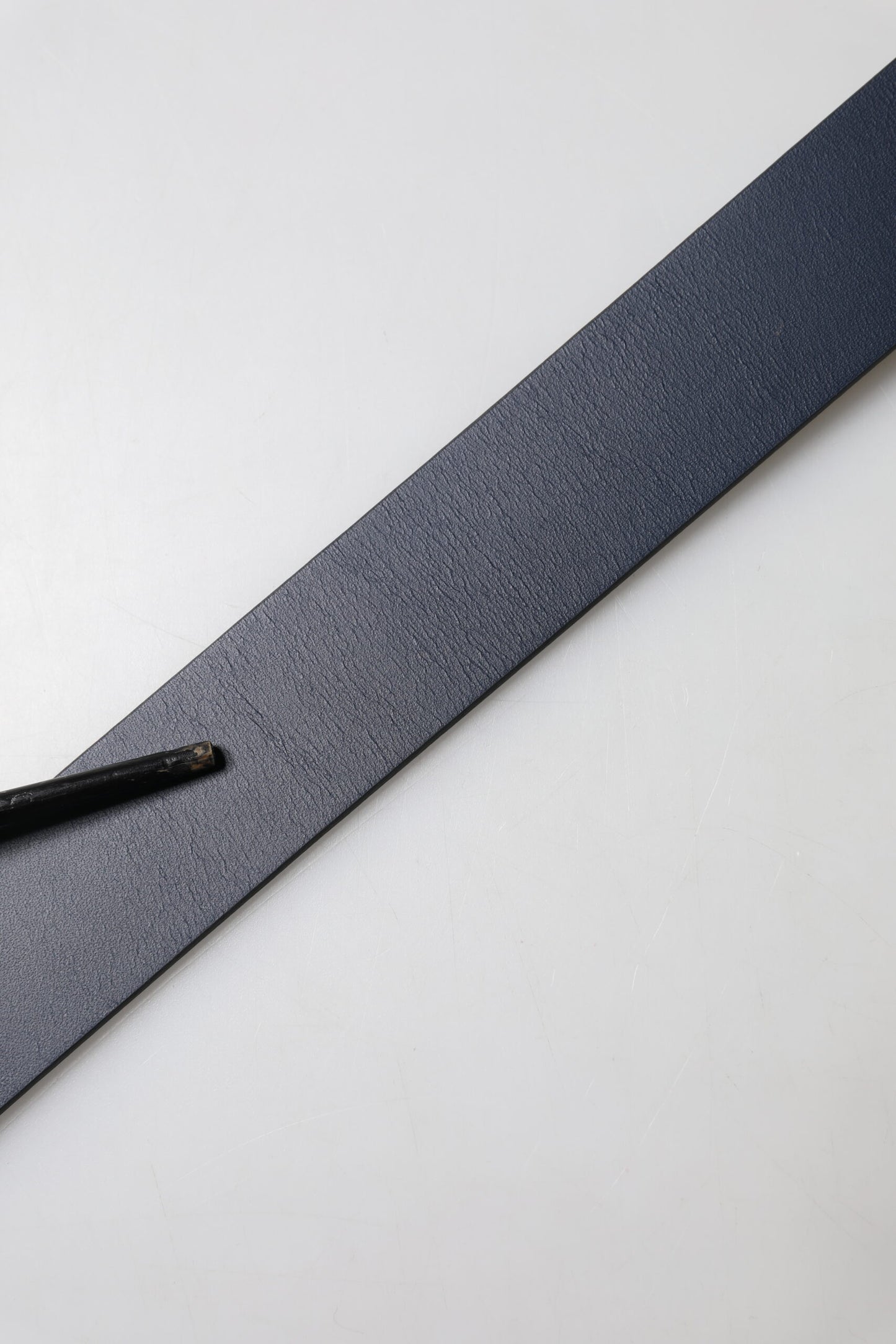 Ceinture classique en cuir bleu Dolce & Gabbana avec boucle en métal et logo