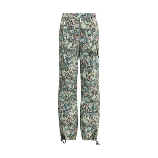 Ganni gestreepte, rekbare katoenen broek
