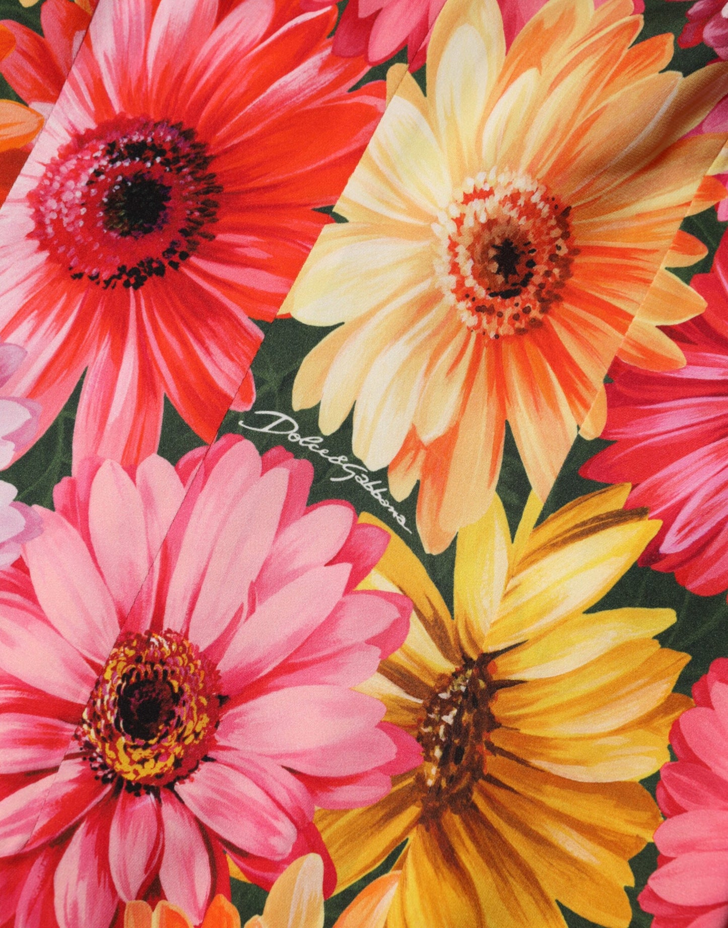 Dolce & Gabbana Midi-jurk van zijde met bloemenprint in meerdere kleuren