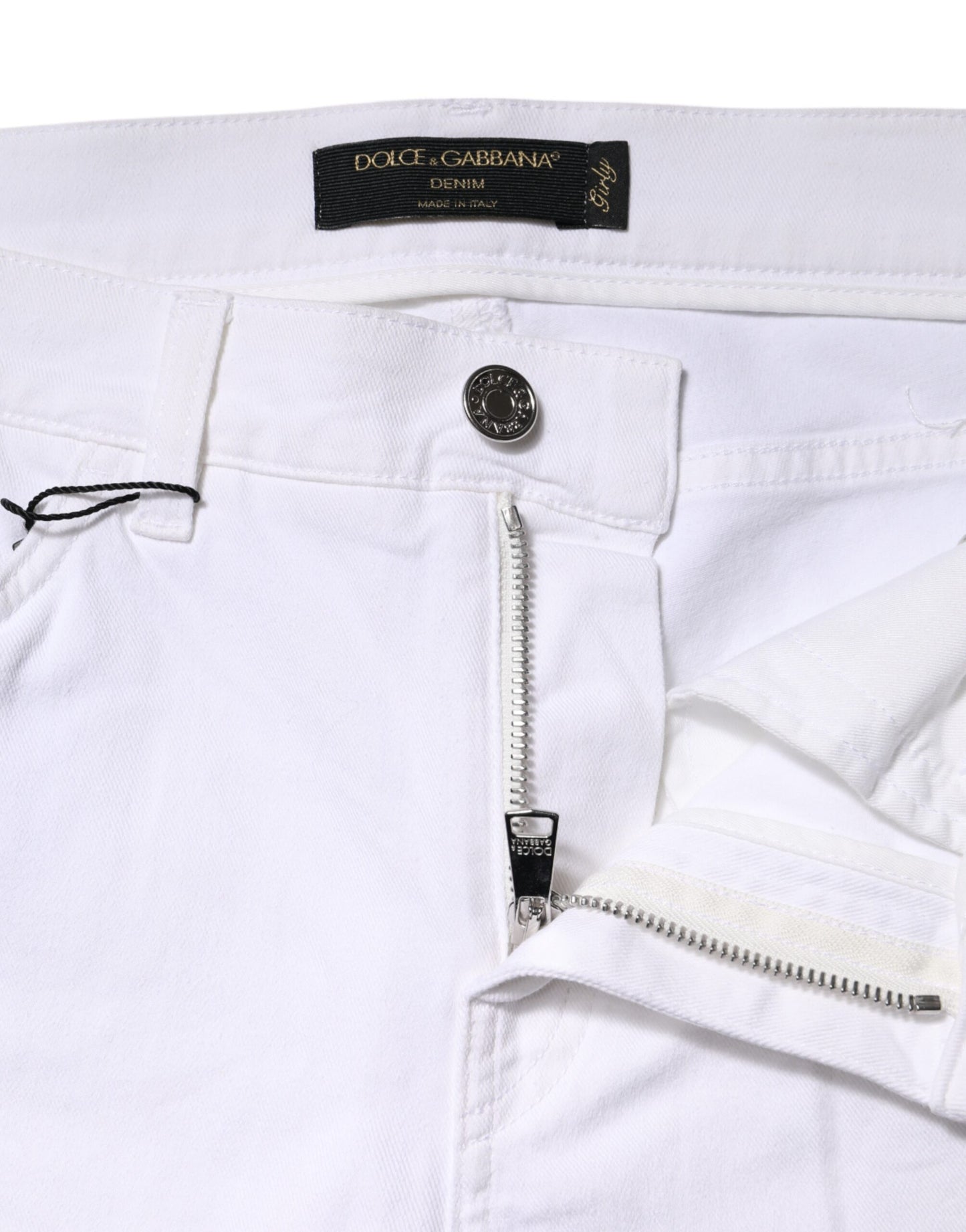Dolce & Gabbana Witte GIRLY Jeans met bloemenborduursel