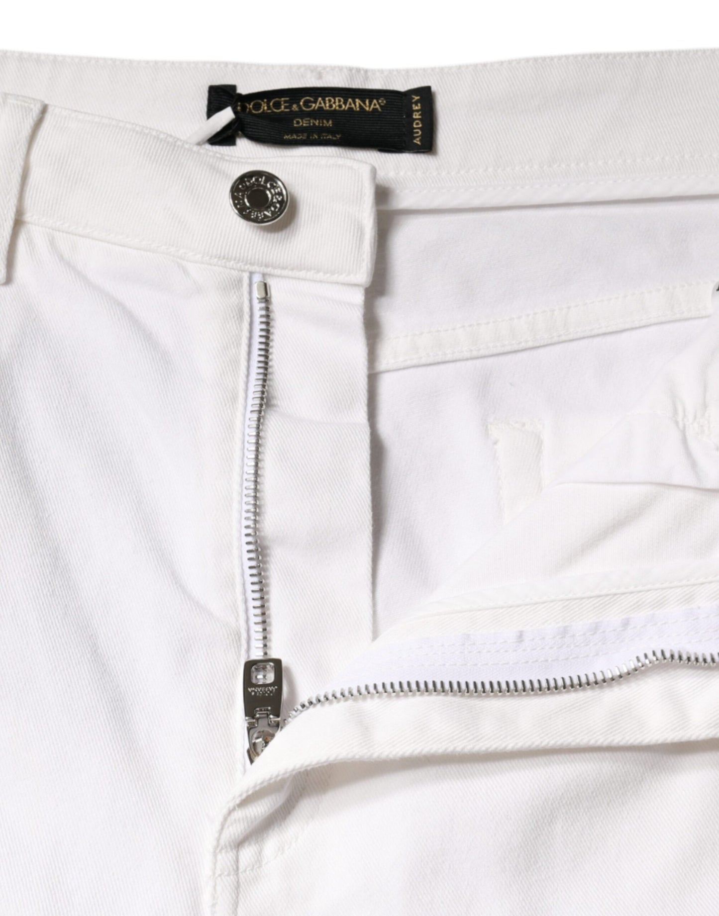 Dolce & Gabbana Witte AUDREY Skinny Denim Jeans van Katoen met Logo