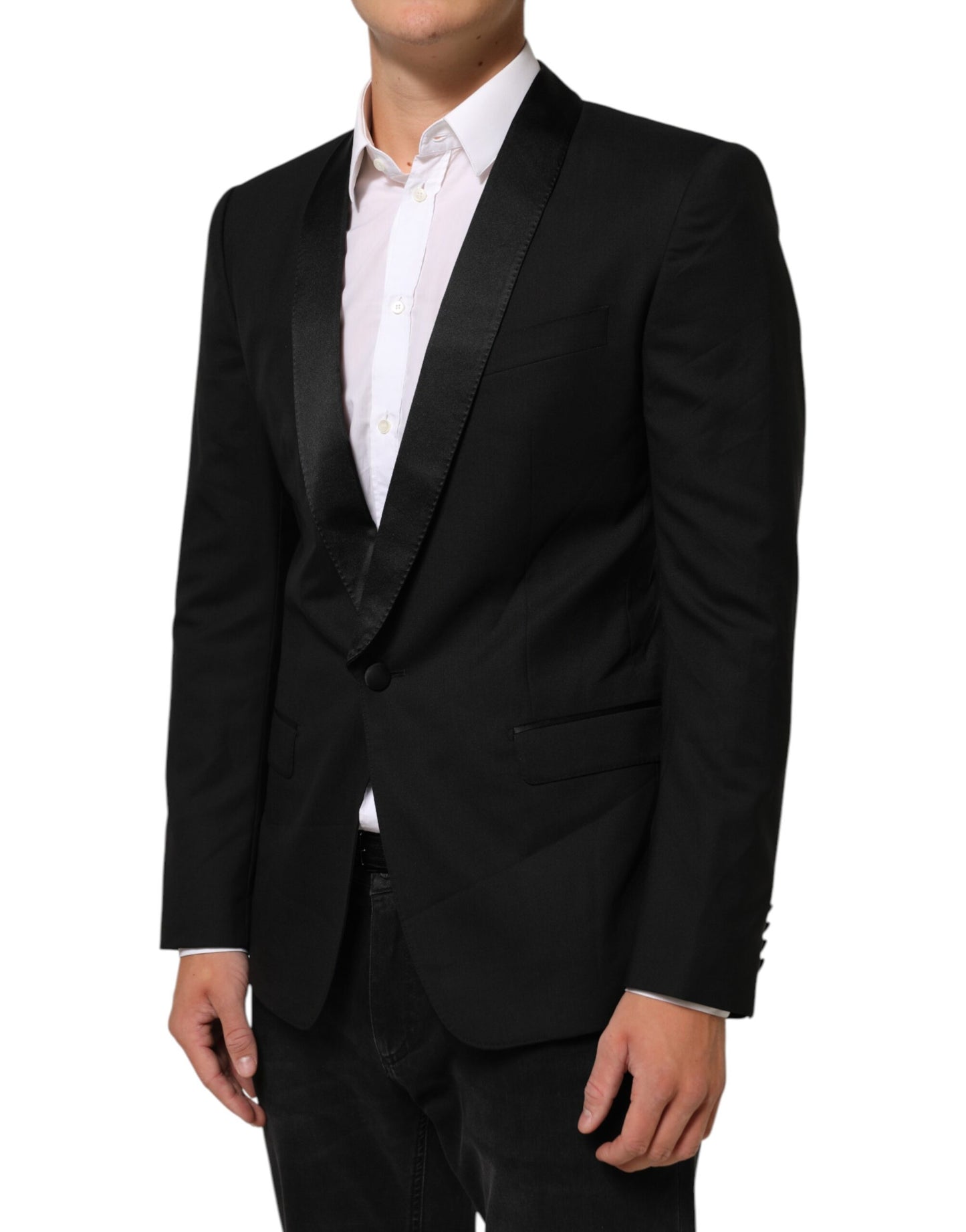 Dolce & Gabbana, veste de costume blazer noire MARTINI à un bouton.