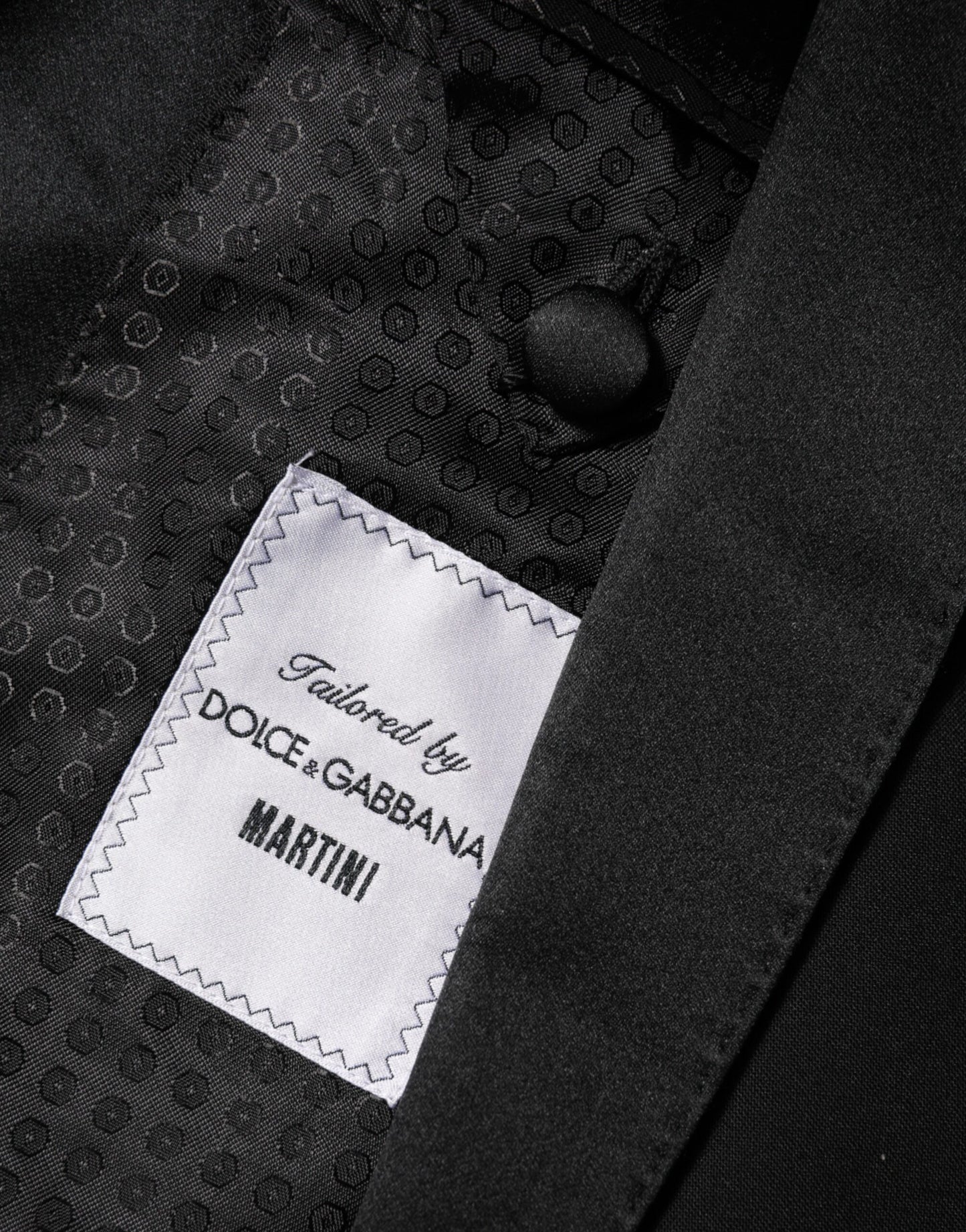Dolce & Gabbana, veste de costume blazer noire MARTINI à un bouton.