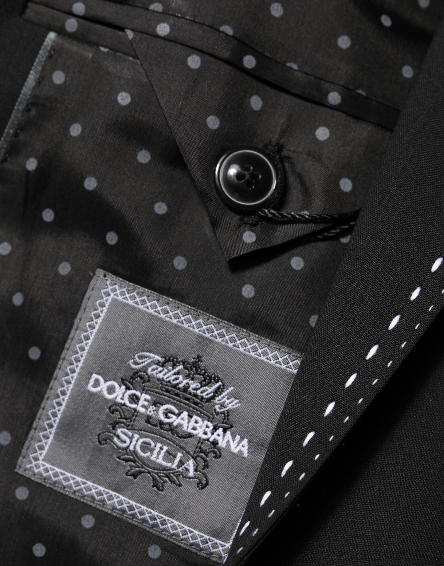Veste de costume à 2 boutons Dolce & Gabbana noire SICILIA