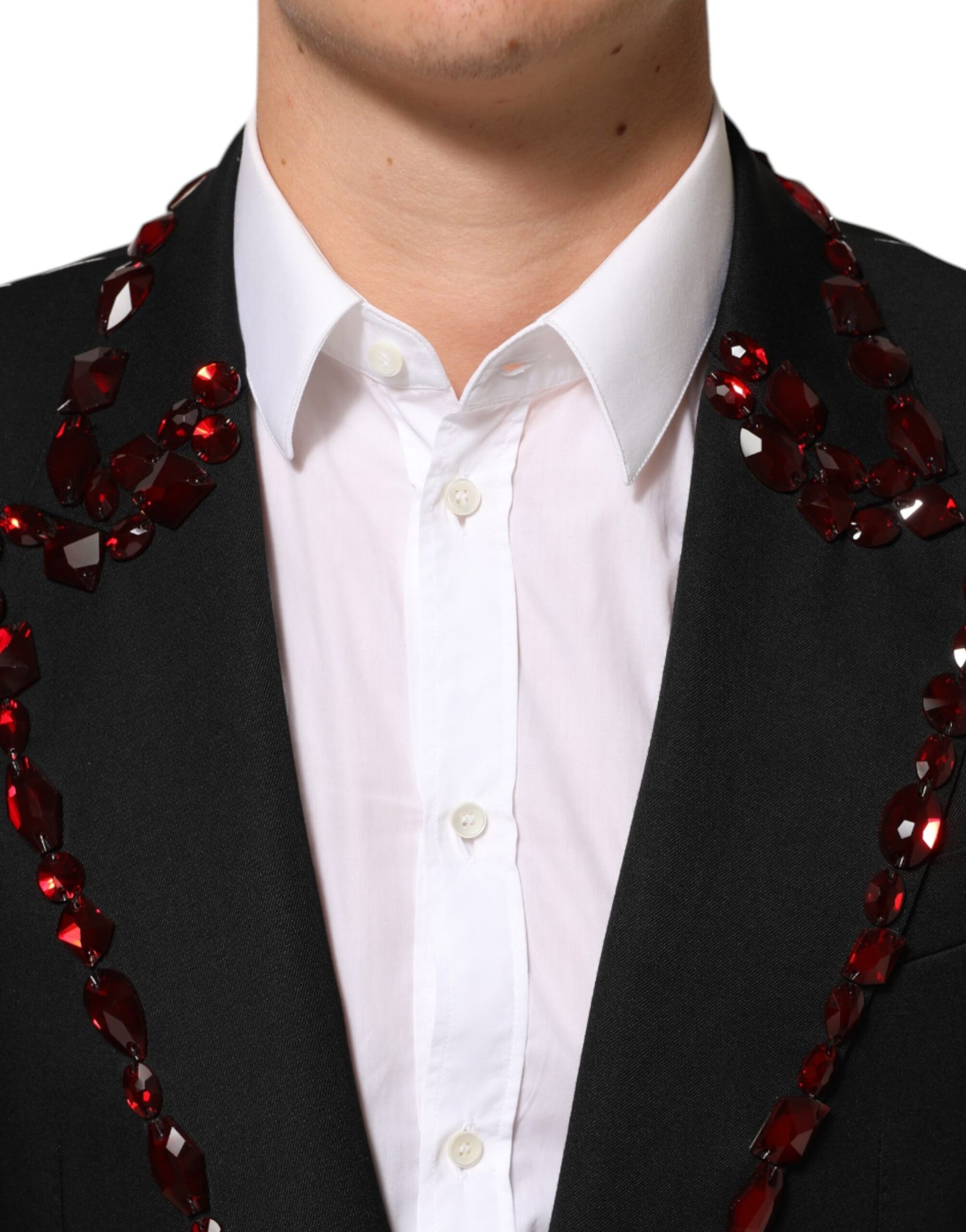 Dolce & Gabbana Blazer noir SICILIA pour homme, orné de cristaux